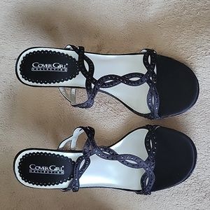 CoverGirl Collection Black Stacy Heels